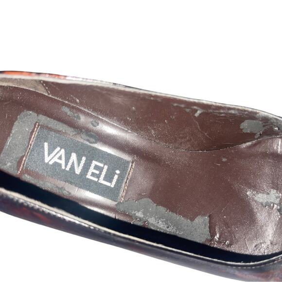 Vintage Vaneli brown leather pointed toe pumps heels Size 7 Career Office - Picture 7 of 8